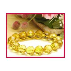 ブレスレット シトリン 黄水晶 48面丸