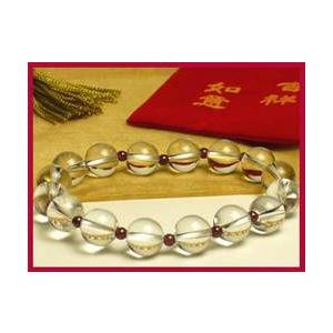 ブレスレット 大粒本水晶 ガーネット パワーストーン 龍山寺 祈願済