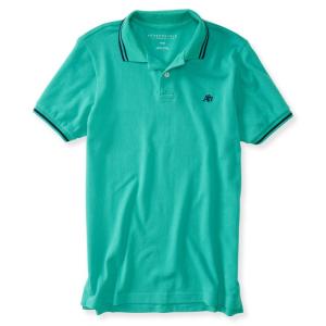 エアロポステール AEROPOSTALE メンズ Men's 半袖 ポロシャツ A87 Tipped Logo Piqu? Polo フェスティバル グリーン Festival Green｜vinaoutfitters