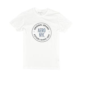 エアロポステール AEROPOSTALE メンズ Men's 半袖 Tシャツ Aero NYC Circle Graphic Tee ホワイト｜vinaoutfitters