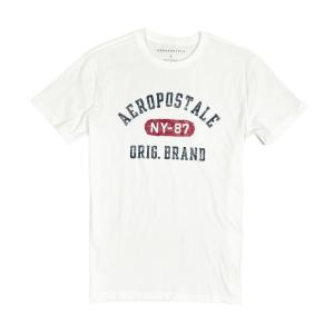 エアロポステール AEROPOSTALE メンズ Men's 半袖 Tシャツ Aeropostale NY-87 Logo Graphic Tee ホワイト