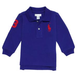 ラルフローレン RALPH LAUREN ベビー 男の子 長袖 ポロシャツ Cotton Mesh Long-Sleeve ブルー系 Royal American｜vinaoutfitters