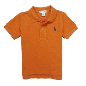 ラルフローレン RALPH LAUREN ベビー 男の子 ポロシャツ Cotton Mesh Polo Shirt トゥルー オレンジ ヘザー True Orange Heather｜vinaoutfitters