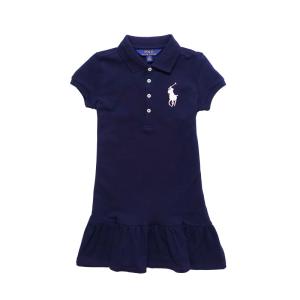 ポロ ラルフローレン POLO RALPH LAUREN ガールズ Girls 半袖 ポロシャツ ドレス Big Pony Short-Sleeve Dress フレンチ ネイビー French Navy｜vinaoutfitters