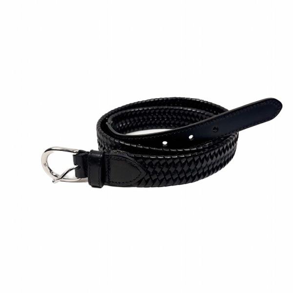 ジェイクルー J.Crew メンズ Men's イタリアンレザー使用 編み込みストレッチベルト Wo...