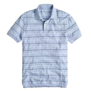 返品不可(ジェイクルー)J.Crew 半袖ポロシャツ Textured Cotton Polo in Peri Stripe マダガスカルペリ Madagascar Peri｜vinaoutfitters