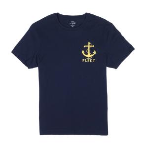 ジェイクルー J.Crew メンズ Men’s 半袖 Tシャツ Fleet Anchor Graphic T-Shirt ネイビー Fleet Navy Gold｜vinaoutfitters