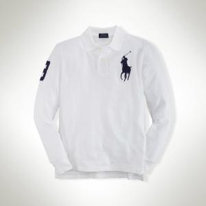 (ポロ ラルフローレン)POLO RALPH LAUREN ボーイズ Boys 長袖ポロシャツ Big Pony Long-Sleeved ホワイト White｜vinaoutfitters