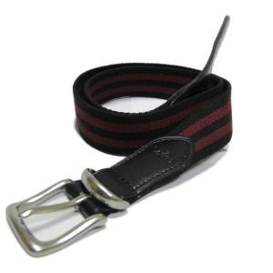 (ポロ ラルフローレン)POLO RALPH LAUREN ベルト Striped Webbed-Cotton Belt ブラック/ワイン Black/Wine｜vinaoutfitters