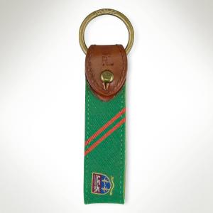 (ポロ ラルフローレン)POLO RALPH LAUREN キーリング Silk-Tie Key Fob ケリーグリーン/オレンジ Kelly Green/Orange｜vinaoutfitters