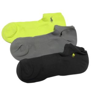 ポロスポーツ POLO SPORT メンズ Men's靴下 Athletic Low-Cut-Sock 3-Pack イエロー ブラック グレー Yellow Black Grey｜vinaoutfitters