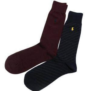 ポロ ラルフローレン POLO RALPH LAUREN メンズ Men's 靴下 Stretch Trouser Sock 2-Pack ネイビー バーガンディ Navy Burgundy｜vinaoutfitters