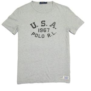 返品不可(ポロ ラルフローレン)POLO RALPH LAUREN 半袖Tシャツ Cotton "1967" Crewneck T-Shirt グレー Pointe Grey Heather｜vinaoutfitters
