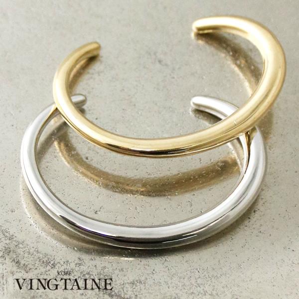 バングル カフ ウェーブ ぽってり 太め ボリューム シンプル  B4118