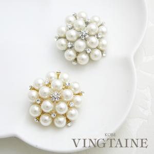 ミキモト MIKIMOTO ブローチ 金属素材xパール シルバーxホワイト 定番