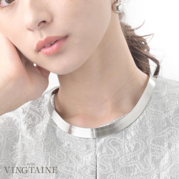 ネックカフ チョーカー 幅広 ネックレス メタル シンプル カジュアル 大人 デイリー C3353