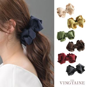 ネコポス バナナクリップ リボン ボリューム ヘアアクセサリー