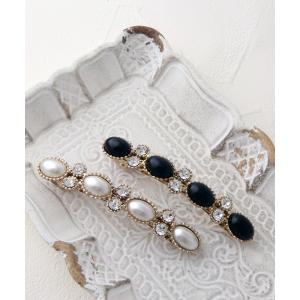 バレッタ ゴールド アンティーク調 ビジュー ...の詳細画像2