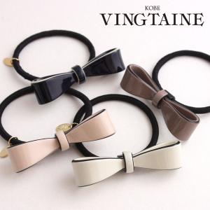 ヘアゴム リボン　エナメル調　シンプル　ポニー　デイリー　オフィス　ヘアアクセサリー H-767 　爆買｜VINGTAINE
