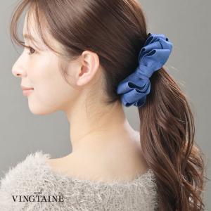 バナナクリップ リボン デニム風 ボリューム ダ...の商品画像