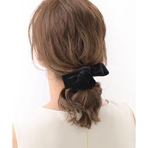 ヘアゴム ベロア リボン シンプル ヘアアクセ...の詳細画像4