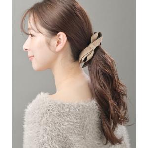リボン バナナクリップ フェイクレザー ヘアク...の詳細画像2