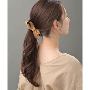 リボン バナナクリップ フェイクレザー ヘアク...の詳細画像4