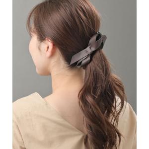 リボン バナナクリップ フェイクレザー ヘアク...の詳細画像5