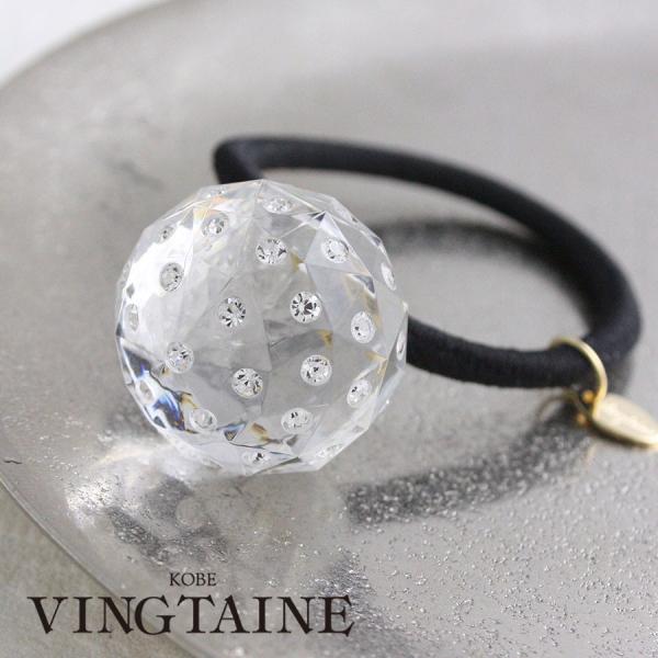 ヘアゴム　クリアボール　スワロフスキーH7102【クリアアクセサリー】 レディース かわいい 大人っ...