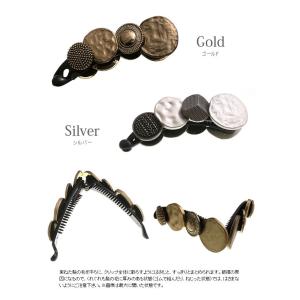 バナナクリップ ボタン メタル ヘアアクセサリ...の詳細画像1