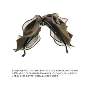 バナナクリップ シフォン サテン フリル トッ...の詳細画像3