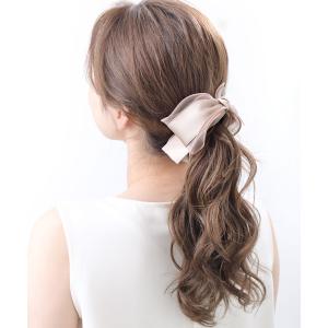 バナナクリップ シフォン サテン フリル トッ...の詳細画像5