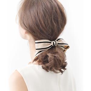 ヘアカフ ヘアゴム バイカラー リボン ヘアフ...の詳細画像1