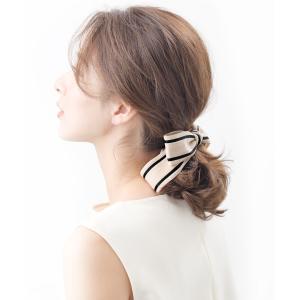 ヘアカフ ヘアゴム バイカラー リボン ヘアフ...の詳細画像2