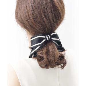 ヘアカフ ヘアゴム バイカラー リボン ヘアフ...の詳細画像4