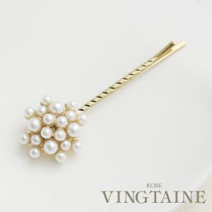 ヘアピン パール モチーフ サークル フラワー 華やか 上品 大人カジュアル H7763｜vingtaine