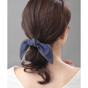 デニム リボン ヘアゴム 大人カジュアル シン...の詳細画像5