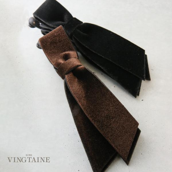 ベルベット リボン バナナクリップ オフィス 上品 レディース まとめ髪 ヘアアクセ H7977