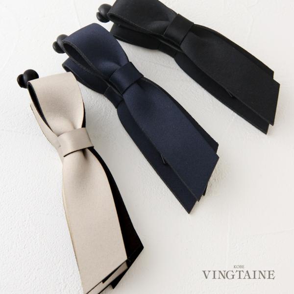 サテンリボン バナナクリップ 上品 シンプル  h7987