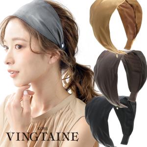 カチューシャ フェイクレザー ワイド  幅広 シンプル