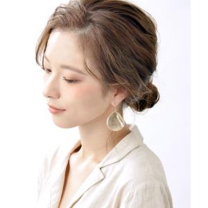 ティアドロップ型プレートフックピアス イヤリン...の詳細画像2