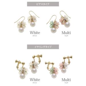 SALE パール×フラワーピアス・イヤリング ...の詳細画像1