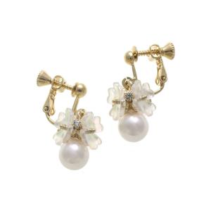 SALE パール×フラワーピアス・イヤリング ...の詳細画像4