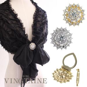 スカーフクリップ ビジュー ストールクリップ ブローチ