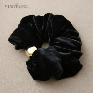 ベロア ボリュームシュシュ メタルボール ヘアアレンジ モード 大人 レディース HS-36　爆買｜VINGTAINE