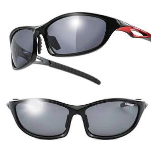 エレッセ スポーツサングラス メンズ 偏光レンズ ES-S203H ブラック/レッド