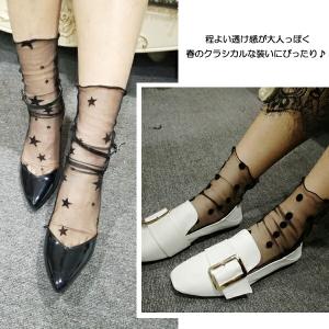 【5足購入で送料無料】シースルーレースソックス...の詳細画像1