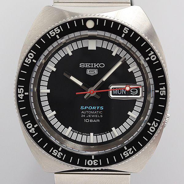 デッドストック級 箱付 稼働 未使用品 セイコー 5スポーツ 4R36-13S0 AT/自動巻 黒文...