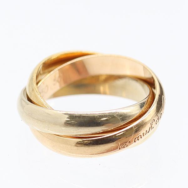 美品 カルティエ トリニティリング 750(YG×PG×WG) 7.5g 50 アクセサリー ジュエ...
