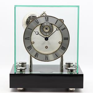 保/箱付 稼働 美品 ヘルムレ 22801-740352 ウェストミンスターチャイム付 シルバー文字盤 手巻き置時計 0099330 3TLT IKE ABC19099